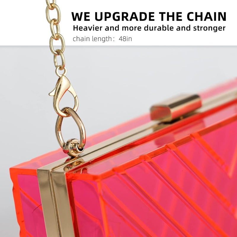 WJCD Clear Purses For Women Acrylic Clear Clutch Bag Stadium Approved - Image 3